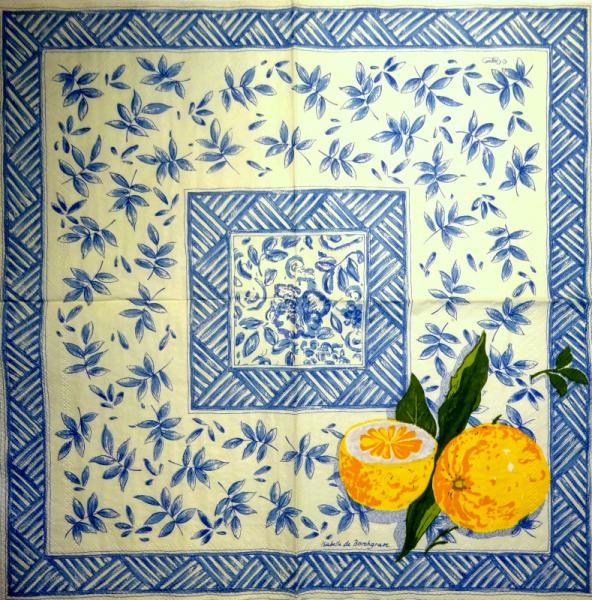 100 Zitronen, Orangen - 3-lagig - Caspari - Isabelle de Borchgrave